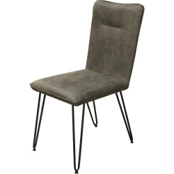 Chaise tissu et pieds métal foresta - Gris foncé