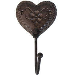Small heart wall hook - Rouille fleur