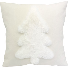 Coussin laine sapin fausse fourrure