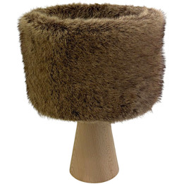 Lampe conique avec abat-jour fausse fourrure