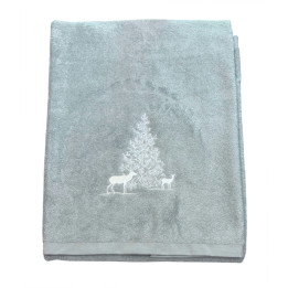 Drap de douche brodé Trésor des forêts