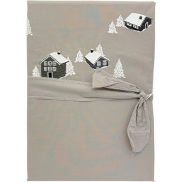 Housse de couette brodée Au coeur de la vallée taupe