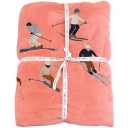 Plaid in pile ricamato Après ski - Rose thé | 150x200