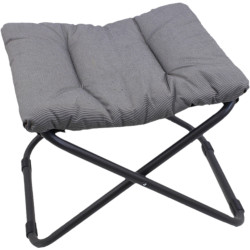 Chico padded stool, anthracite metal - Noir blanc olefine