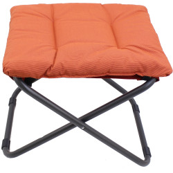 Chico padded stool, anthracite metal - Arancio olefine