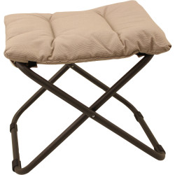 Chico padded stool, anthracite metal - Beige olefine