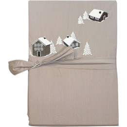 Housse de couette brodée Au coeur de la vallée taupe