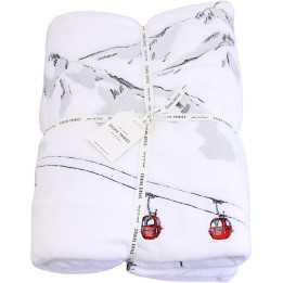 Embroidered fleece throw Rdv au sommet