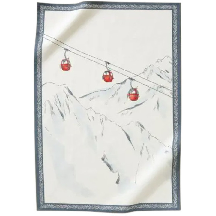 Printed tea towel Rdv au sommet