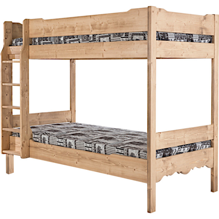 Letto a castello in pino massiccio cerato Châtel