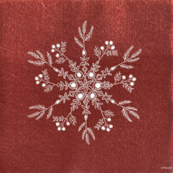 Decorative paper serviette - Fleur des neiges rouge | 40x40