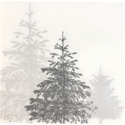 Decorative paper serviette - Foret gris fond blanc | 40x40