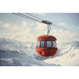 Fluffy gondola on dibond