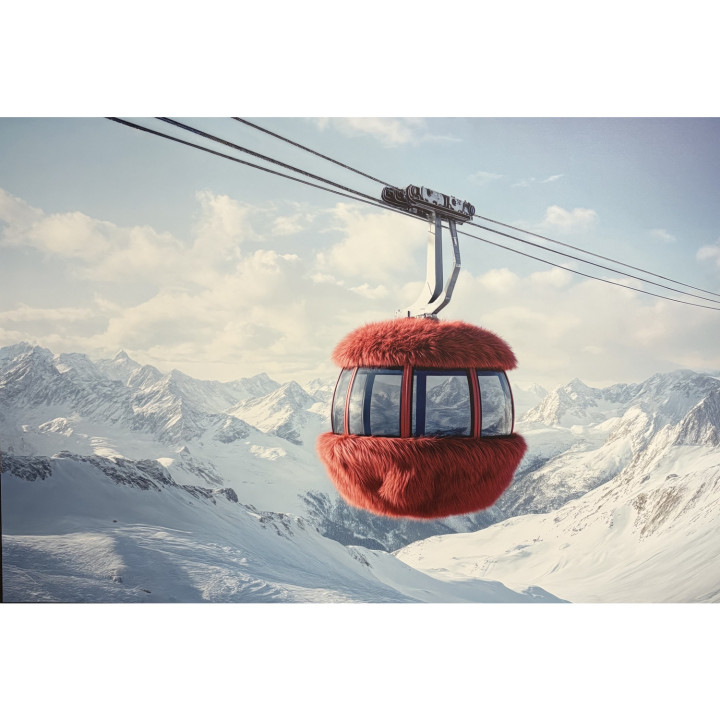 Fluffy gondola on dibond