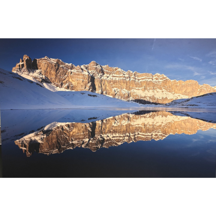 Mountain lake photo on dibond