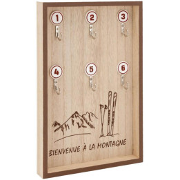 Mountain wooden panel, 6 key hooks