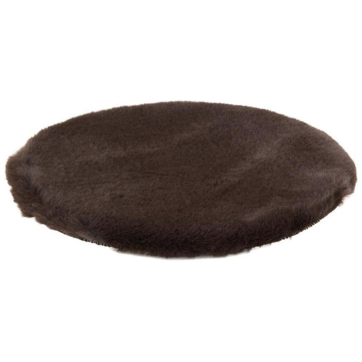 Galette de chaise ronde fausse fourrure
