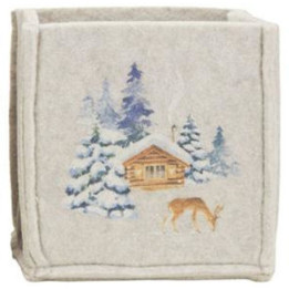 Small felt chalet basket