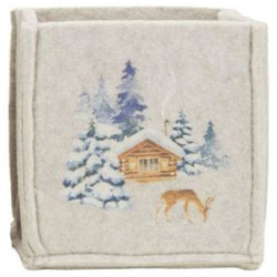 Small felt chalet basket - 14x14x14