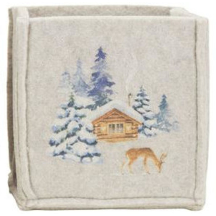 Small felt chalet basket