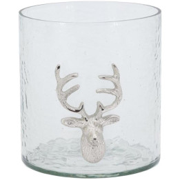 Photophore verre+cerf alu