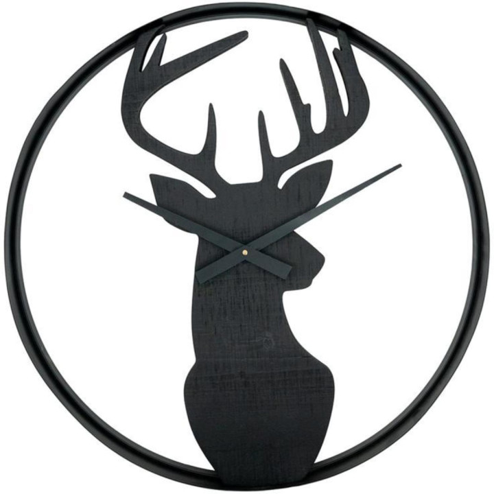 Pine metal deer clock