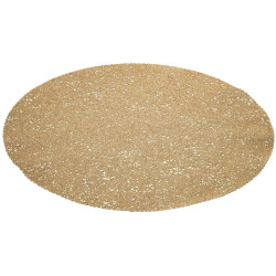 Set de table rond plastique crepe - Or mate
