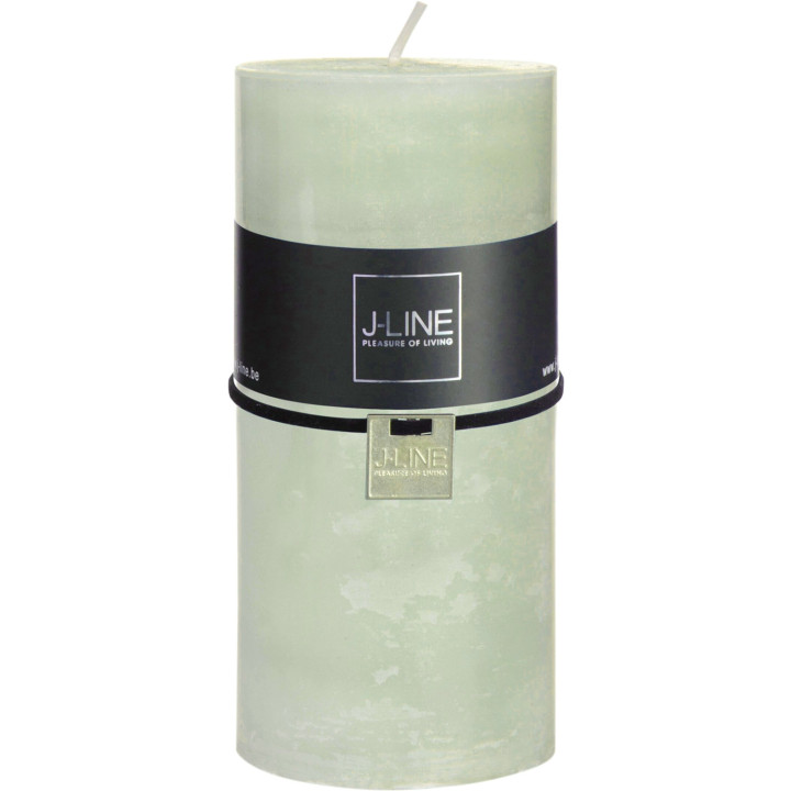 Powder green cylindrical candle