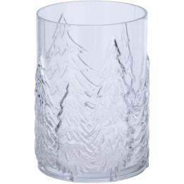 Glass candle holder with fir trees
