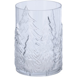Glass candle holder with fir trees - 16x23