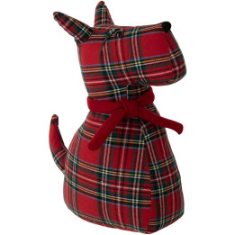 Red checked dog door stop