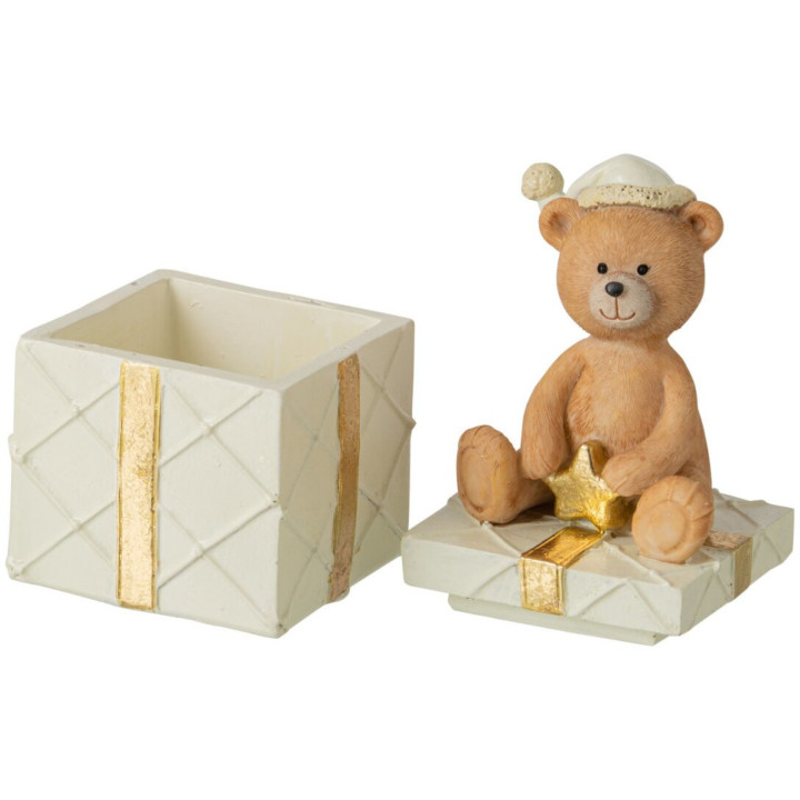 Small box with teddy bear and star