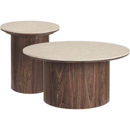 Set de 2 tables delphi céramique/placage