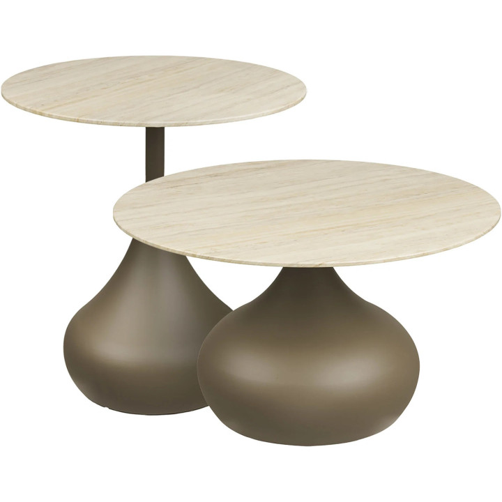 Set de 2 tables pienza verre/metal