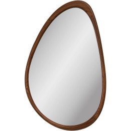 Luxon organic-shaped wood-effect mirror