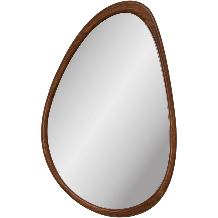 Luxon organic-shaped wood-effect mirror