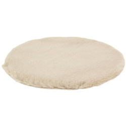 Galette de chaise ronde fausse fourrure - Beige