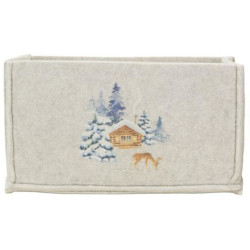 Small felt chalet basket - 26x14x14