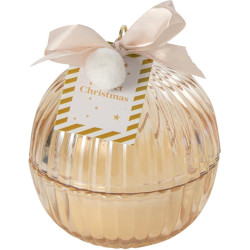 Bougie boule de noel - Verre orangé