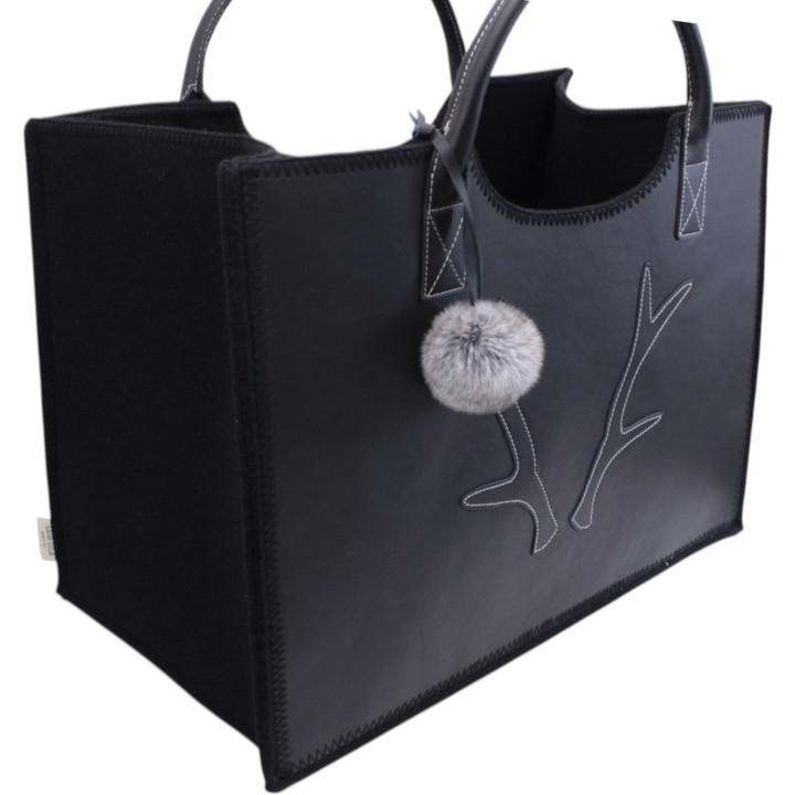 Leather/felt deer kindling bag