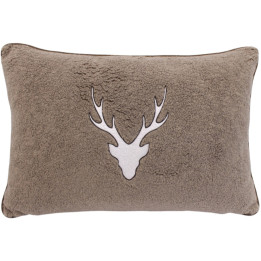 Deer head boucle cushion