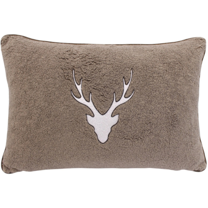 Deer head boucle cushion