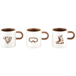 Set of 3 mountain coffee cups