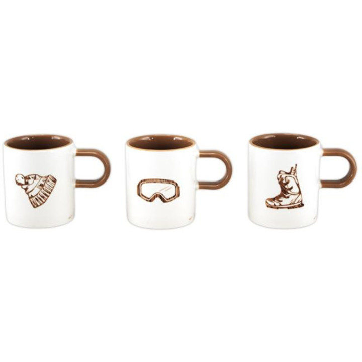 Set of 3 mountain coffee cups