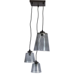 Grappolo 3 lampade paralume vetro Diane - Grey | 15x15 | Abat jour aurore