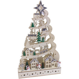 Wooden decorative LED Christmas tree