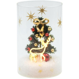 Photophore led cerf et sapin