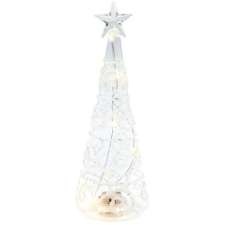 Sapin déco led en verre étoile