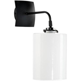 Lampada da parete metallo nero Diane paralume vetro
