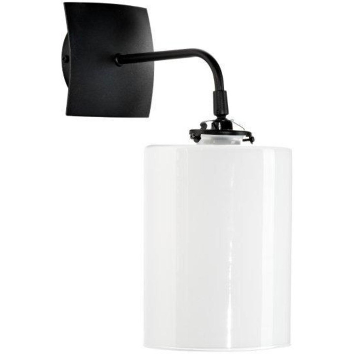 Lampada da parete metallo nero Diane paralume vetro